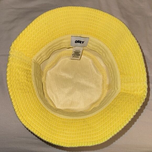 OBEY Unisex OS Butter Yellow Corduroy Bucket Hat - Picture 8 of 8